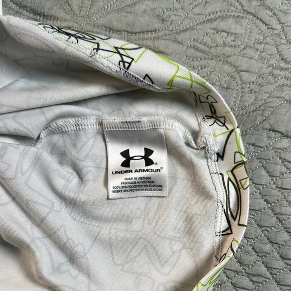 Under Armour White and Green Leather Jacket - Picture 2 of 11